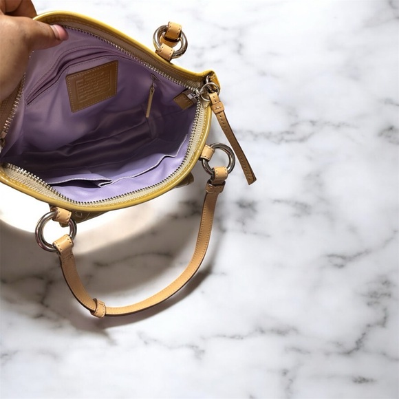 Coach Glossy Mustard Shoulder Bag - Picture 2 of 7